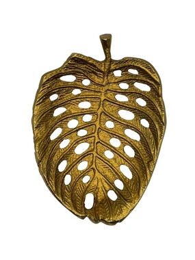 Gold Monstera Leaf Trinket Dish Jewelry Tray Ring Holder